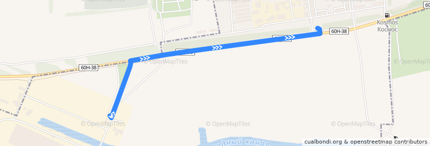 Mapa del recorrido Автобус №13 Новочеркасская ГРЭС - Посёлок Донской de la línea  en Novocherkassk.