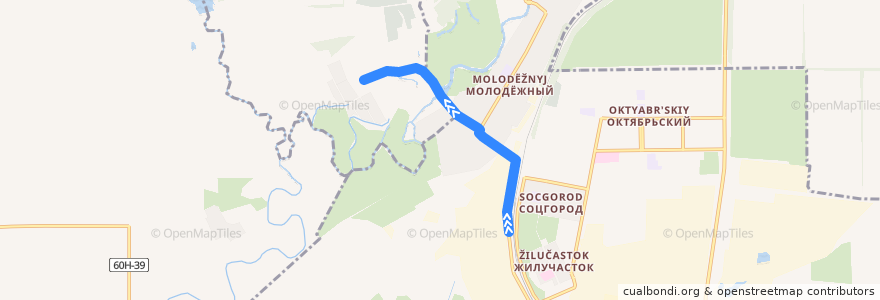 Mapa del recorrido Автобус №16 НЭВЗ - хутор Яново-Грушевский de la línea  en ロストフ州.