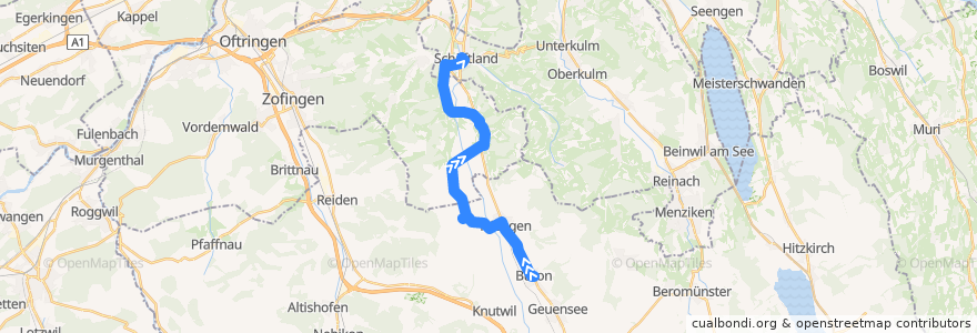 Mapa del recorrido Bus 85: Sursee => Schöftland de la línea  en Suisse.