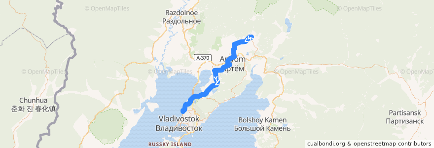 Mapa del recorrido Автобус 224: Заводской - Автовокзал de la línea  en Приморский край.