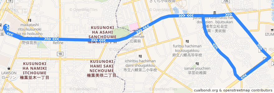 Mapa del recorrido 山手線 de la línea  en Japão.