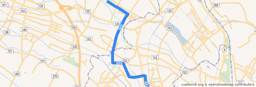 Mapa del recorrido 朝日バスHW01系統 東鷲宮駅西口⇒豊野台コミュニティセンター de la línea  en 埼玉県.