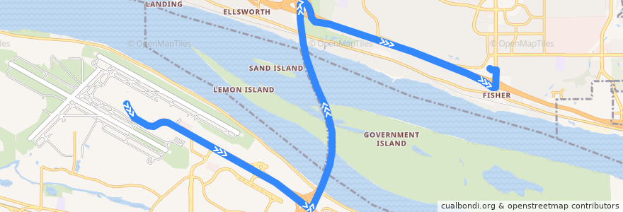 Mapa del recorrido Bus 67: Portland Airport => Fisher's Landing Transit Center de la línea  en Amerika Syarikat.