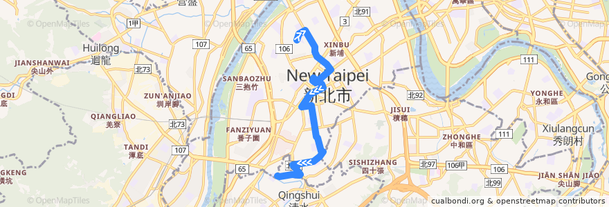 Mapa del recorrido 新北市 藍32 信義國小-聯合醫院板橋院區(返程) de la línea  en 板橋區.