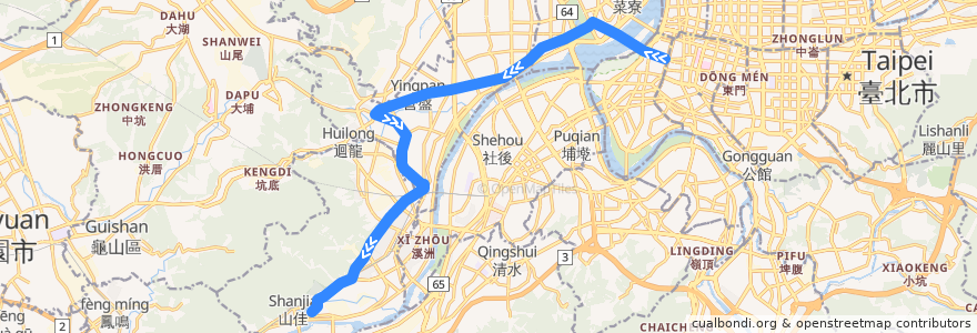 Mapa del recorrido 新北市 799 樹林-台北(經大安路)(回程) de la línea  en 新北市.