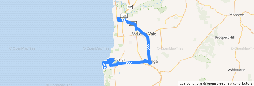 Mapa del recorrido Bus 755 - Aldinga Beach to Seaford Centre de la línea  en City of Onkaparinga.
