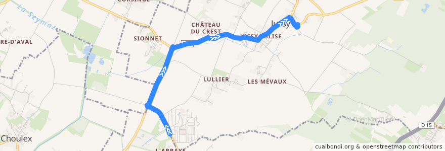 Mapa del recorrido Bus 32: Centre Horticole → Jussy-Meurets de la línea  en ジュネーヴ.