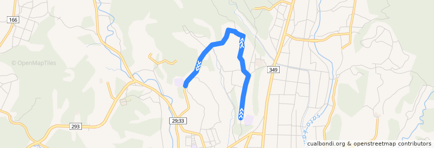 Mapa del recorrido 茨城交通バス太田68系統 瑞竜中学校⇒誉田小学校 de la línea  en 常陸太田市.