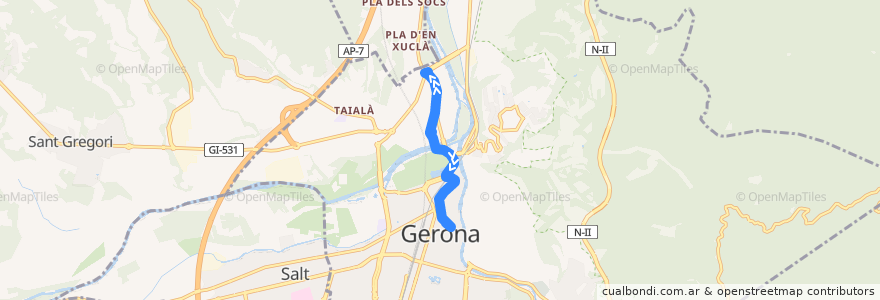 Mapa del recorrido ES_Girona_L2_forward de la línea  en جرندة.