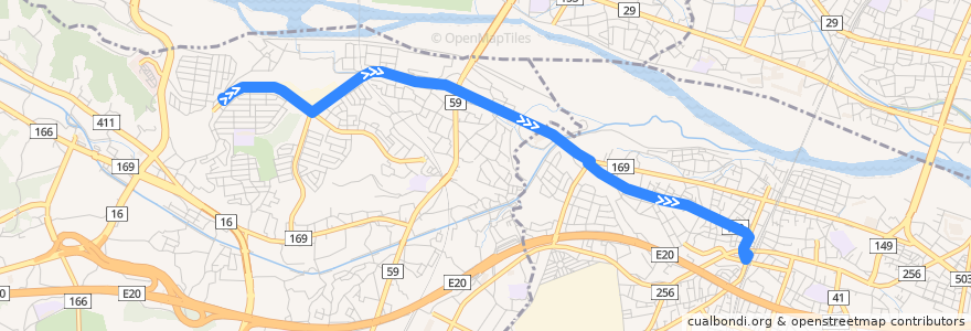 Mapa del recorrido 日21系統 de la línea  en Tokio.