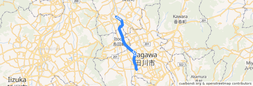 Mapa del recorrido 平成筑豊鉄道糸田線 de la línea  en Préfecture de Fukuoka.