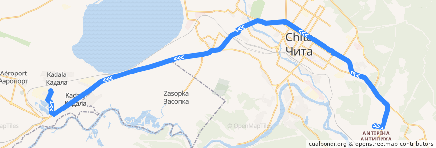 Mapa del recorrido Маршрутное такси №25 de la línea  en Chita.