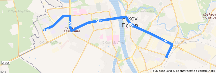 Mapa del recorrido Автобус №17 de la línea  en بسكوف.