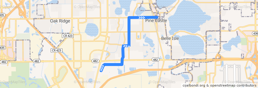 Mapa del recorrido 7 South Orange Avenue/Florida Mall (inbound) de la línea  en 橙县/橙縣/橘郡.