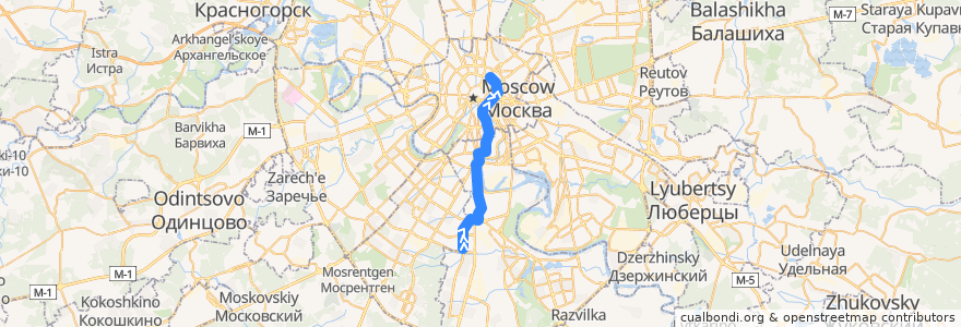 Mapa del recorrido Трамвай 3: Балаклавский проспект => Метро «Чистые пруды» de la línea  en Moscú.