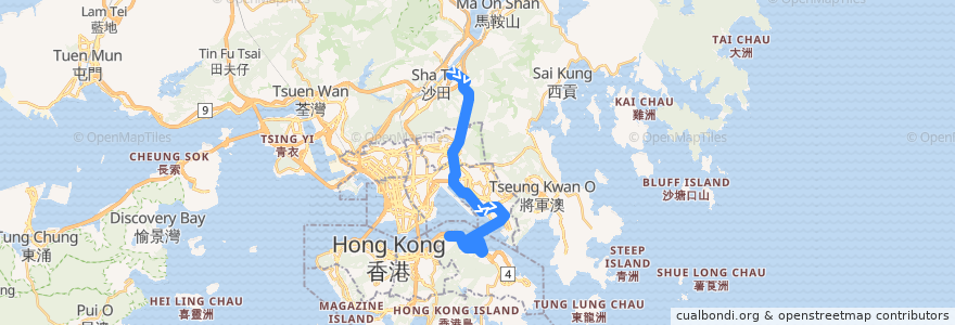 Mapa del recorrido Bus 682C (City One Shatin - North Point) (2) de la línea  en 香港.