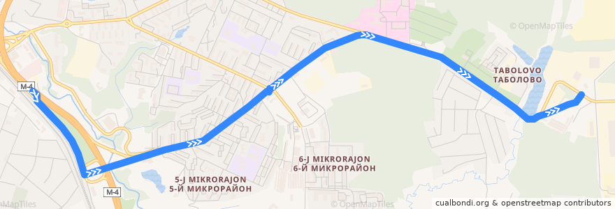 Mapa del recorrido Видное Троллейбус №4: Расторгуево - МКГЗ de la línea  en Leninsky District.