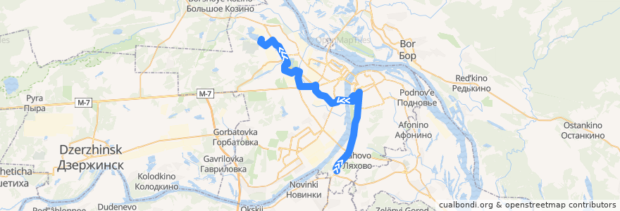 Mapa del recorrido Автобус 12: Автовокзал «Щербинки» => ЗКПД-4 de la línea  en ニジニ・ノヴゴロド管区.