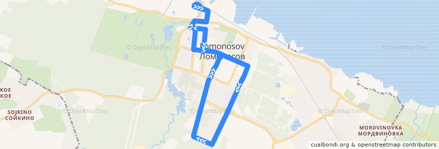 Mapa del recorrido Автобус № 3л: Ломоносов, вокзал - Ломоносов, вокзал de la línea  en Lomonosov.