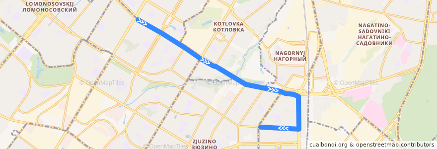 Mapa del recorrido Троллейбус 52: Метро «Профсоюзная» => Москворецкий рынок de la línea  en Moskau.