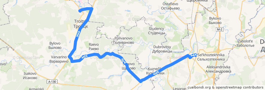 Mapa del recorrido Автобус №1024 (Подольск): Станция Подольск - Троицк de la línea  en Distretto Federale Centrale.