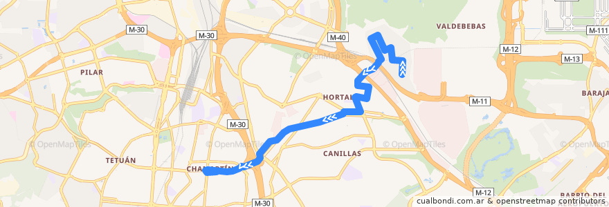 Mapa del recorrido Bus 87: Las Cárcavas→ Rep. Dominicana de la línea  en Madrid.