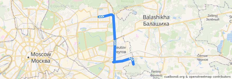 Mapa del recorrido Автобус №760: Метро "Щёлковская" - 2-й Московский крематорий de la línea  en Центральный федеральный округ.