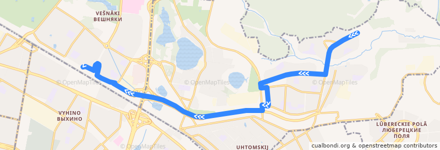 Mapa del recorrido Автобус 821: 9-й микрорайон Кожухова - Метро "Выхино" de la línea  en 东行政区.