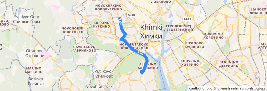 Mapa del recorrido Троллейбус №202: улица Дружбы - метро Планерная de la línea  en Central Federal District.