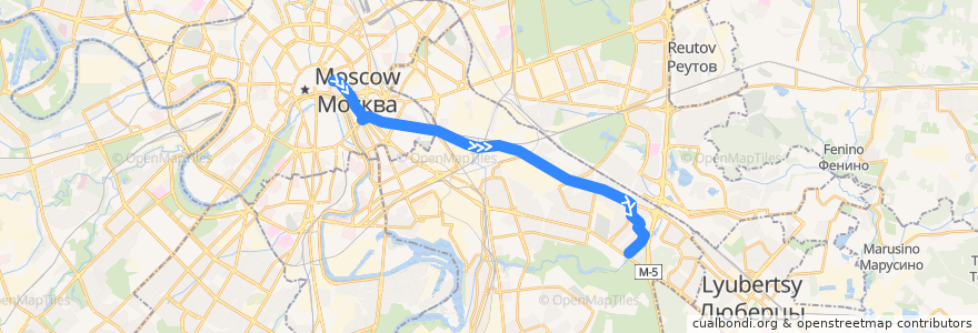 Mapa del recorrido Автобус м7: Метро «Китай-город» => 138-й квартал Выхина de la línea  en Moskau.