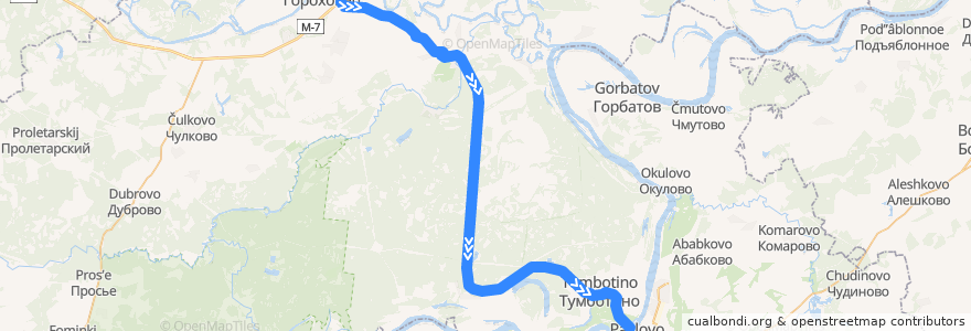 Mapa del recorrido Павлово => Гороховец de la línea  en 러시아.