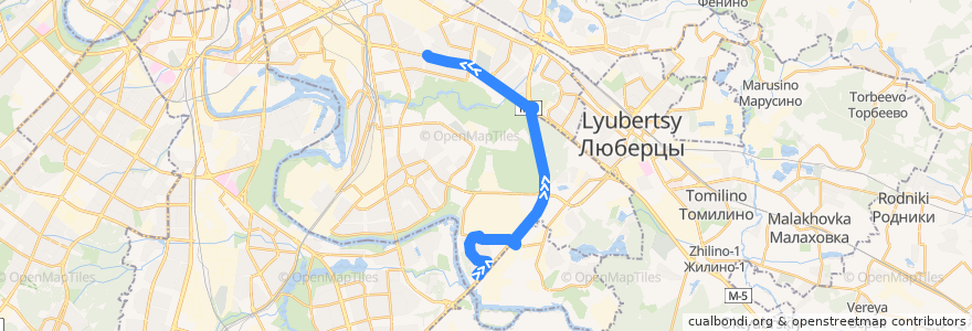 Mapa del recorrido Автобус №655: Капотня - Метро "Кузьминки" de la línea  en 中央联邦管区.