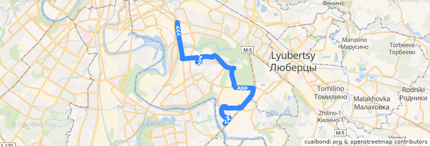 Mapa del recorrido Автобус 54: Метро "Текстильщики" - Капотня de la línea  en 东南行政区.