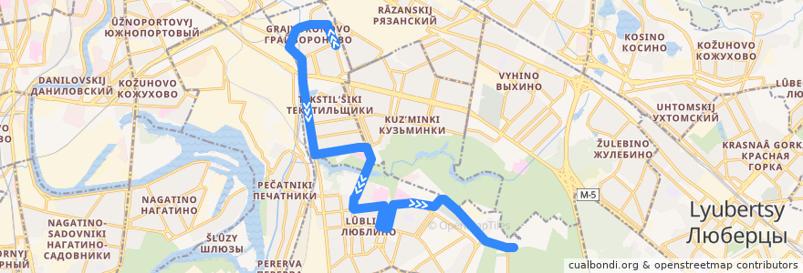Mapa del recorrido Автобус 228: Саратовская улица - Улица Головачёва de la línea  en Юго-Восточный административный округ.