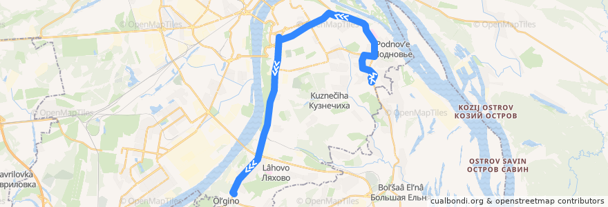 Mapa del recorrido Автобус 2: микрорайон Верхние Печёры => Автовокзал «Щербинки» de la línea  en Nizhny Novgorod.