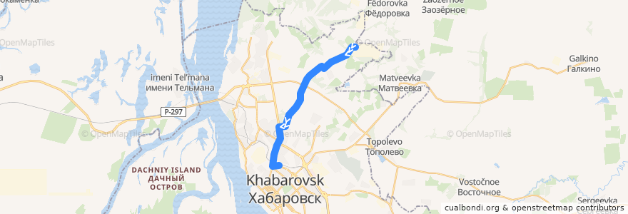 Mapa del recorrido Автобус 7: Управление ТЭЦ-3 - Железнодорожный вокзал de la línea  en 伯力市.