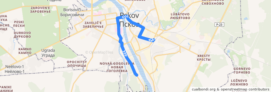 Mapa del recorrido Автобус №8 Вокзал-Корытово de la línea  en городской округ Псков.