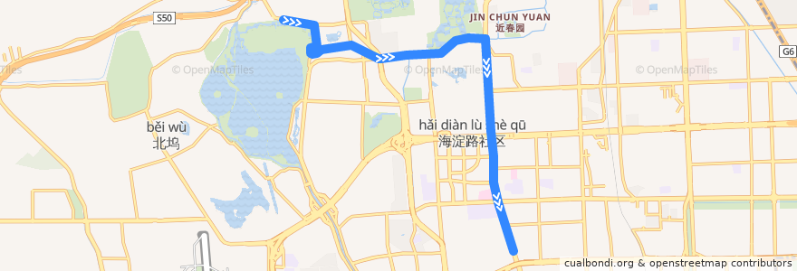 Mapa del recorrido Bus 601: 颐和园北宫门 => 祁家坟 de la línea  en Pékin.
