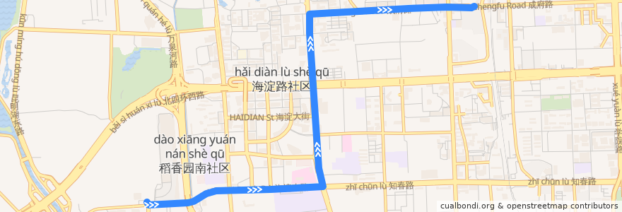 Mapa del recorrido Bus 307: 巴沟村 => 回龙观小区 de la línea  en Pekín.