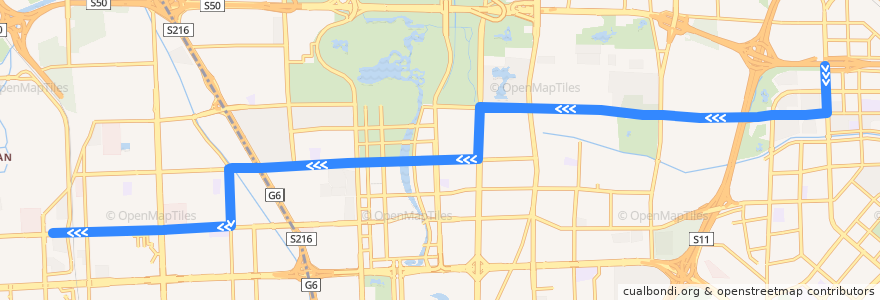 Mapa del recorrido Bus 630: 来广营西桥东 => 香山 de la línea  en Haidian District.