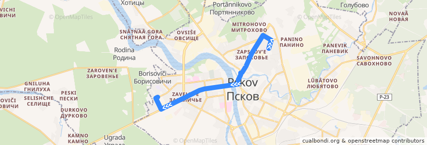 Mapa del recorrido Автобус №30 обратный de la línea  en Pskov.