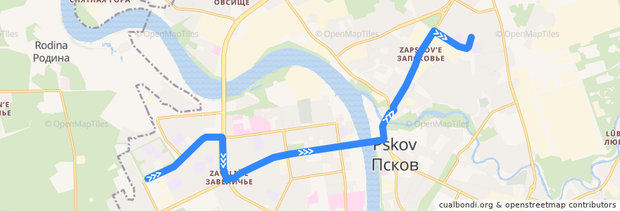 Mapa del recorrido Автобус №30 de la línea  en بسكوف.