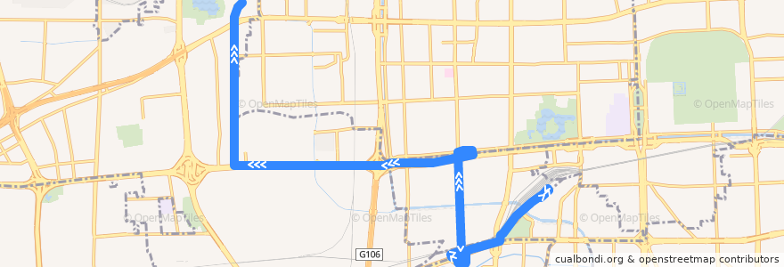 Mapa del recorrido Bus 72: 北京南站南广场 => 北京西站南广场 de la línea  en 北京市.