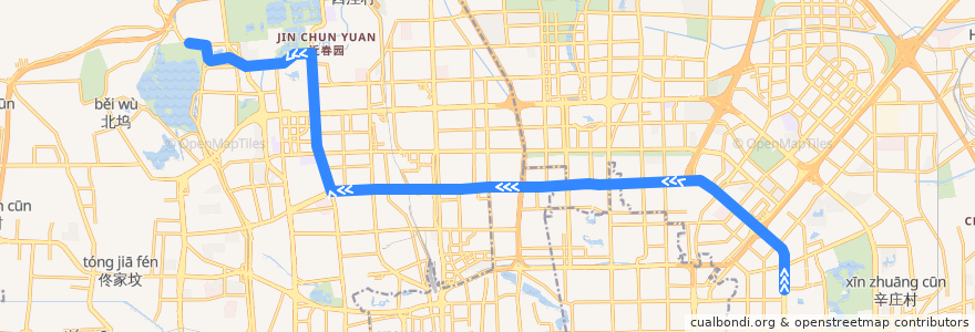 Mapa del recorrido Bus 601: 祁家坟 => 颐和园北宫门 de la línea  en Pekin.