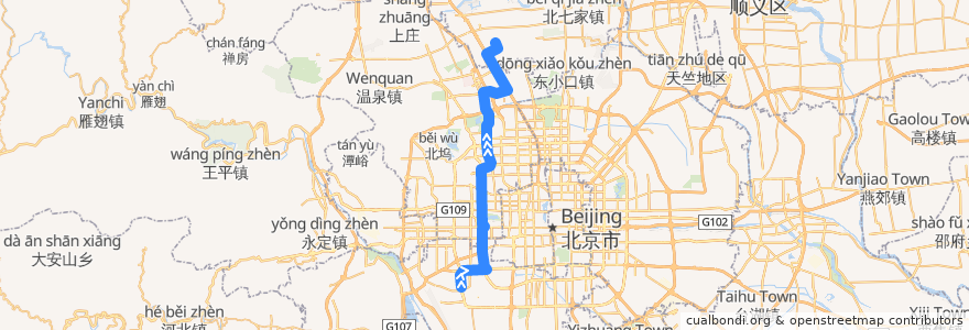 Mapa del recorrido Bus 699: 富丰桥西 => 回龙观小区 de la línea  en Pekín.