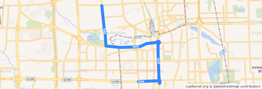 Mapa del recorrido Bus 运通106: 田村北路 => 中央党校北门 de la línea  en Haidian District.