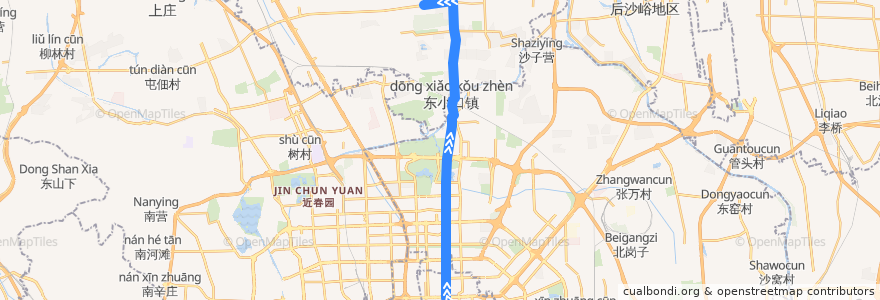 Mapa del recorrido Bus BRT3: 安定门 => 宏福苑小区西 de la línea  en Beijing.