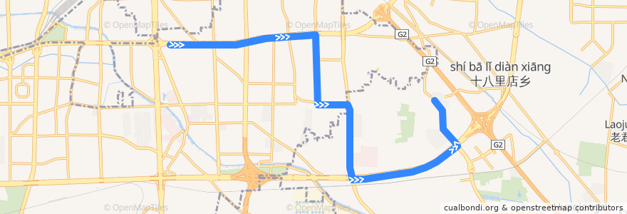 Mapa del recorrido Bus 213: 航天桥西 => 吕营花园 de la línea  en Peking.