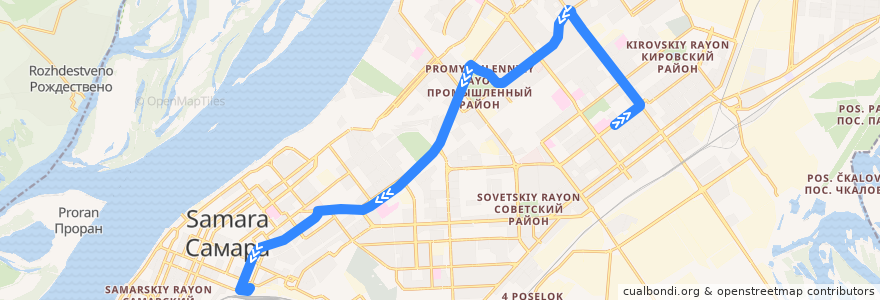 Mapa del recorrido Троллейбус 20: Безымянский рынок - ЖД вокзал de la línea  en ｻﾏｰﾗ管区.