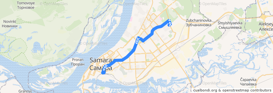 Mapa del recorrido Троллейбус 17: 15-й микрорайон - ЖД вокзал de la línea  en городской округ Самара.
